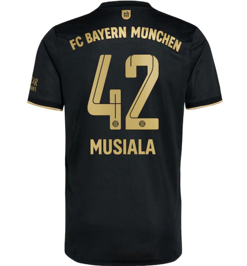 2021/22 FC Bayern Munchen Away Kit Soccer Jersey with Musiala 42 printing